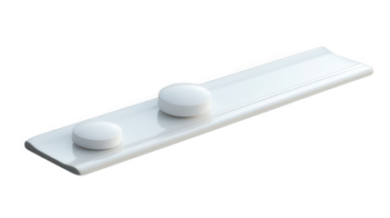 Two white pills on a blister pack isolated on transparent background