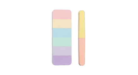 Pastel Rainbow Nail File and Buffer Set for Manicure and Pedicure.
