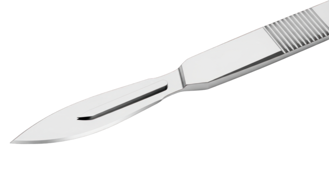 Surgical Scalpel Blade Close Up Studio Shot.