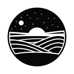 landscape horizon vector icon on white