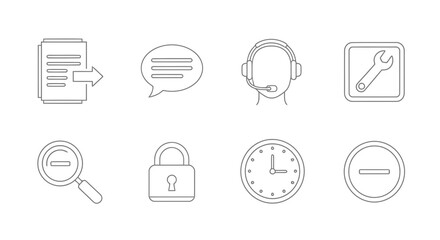 Vector icon outline icons for support and management