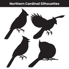 Northern Cardinal Silhouettes