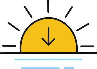 Sunrise sunset icon, Sunrise and sunset icon