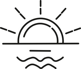 Sunrise sunset icon, Sunrise and sunset icon, black and white