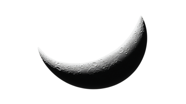 Crescent Moon in Dark Background