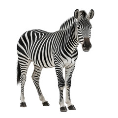 Fototapeta premium Zebra portrait. Striking black & white stripes on powerful animal