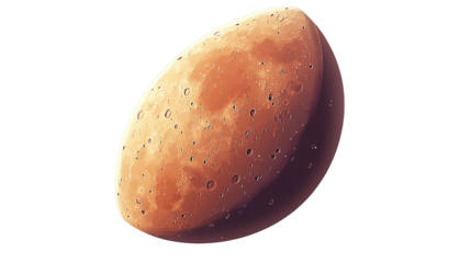 Pixel Art Brown Celestial Body on Transparent Background