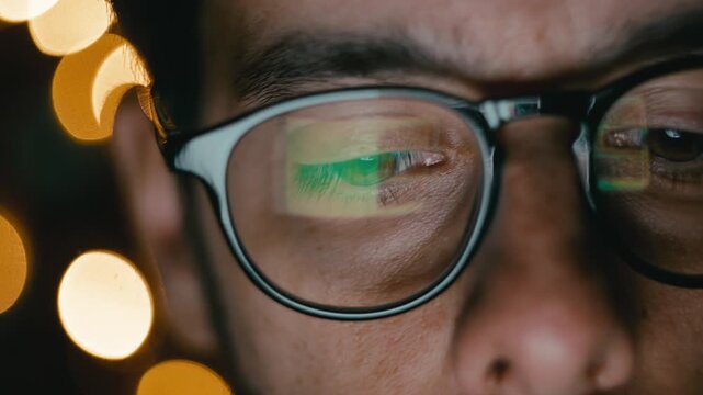 Man Hypnotized By The Lights Of His Phone