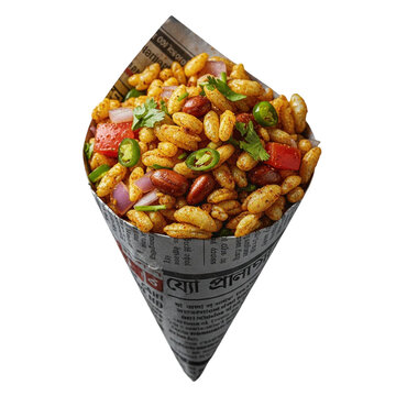 Authentic Bhel Puri Newspaper Cone