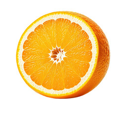 Vibrant half-cut orange shows juicy interior on a dark background