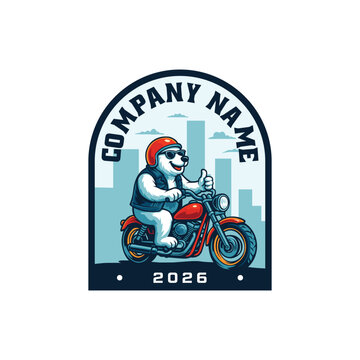 Bear riding logo design