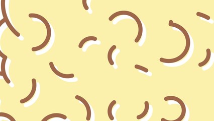 Abstract background featuring a repeating pattern of brown semi-circles with white shadows on a yellow background