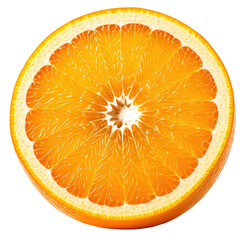 Cut orange section revealing juicy flesh and vibrant color