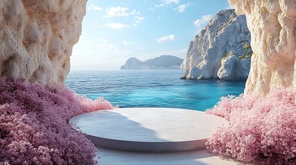 Coastal platform display scene