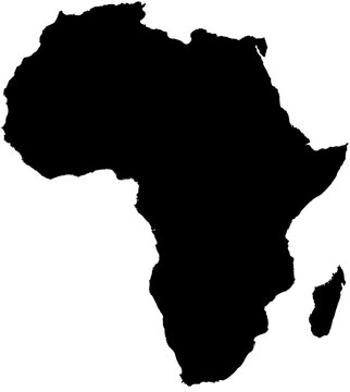 Africa continent map silhouette 
