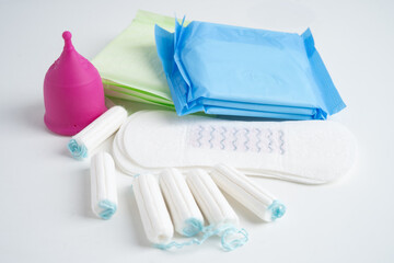Sanitary hygiene set for women menstrual period cycle protection.