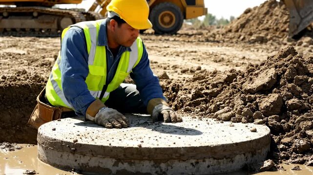 Septic Tank Installation Worker