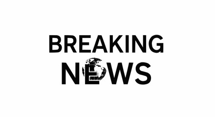 Breaking News Text Graphic with Globe Element.