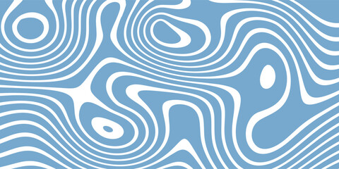 Wavy abstract blue and white background featuring flowing curved lines that create a modern optical illusion pattern ideal for contemporary design, wallpaper, and artistic graphics.