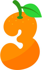 Orange Number 3 Letter