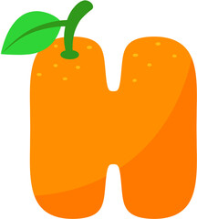 Orange Alphabet H Letter