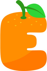 Orange Alphabet E Letter