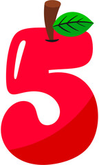 Apple Number 5 Letter