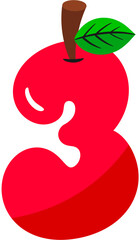 Apple Number 3 Letter