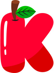 Apple Alphabet K Letter