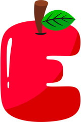 Apple Alphabet E Letter