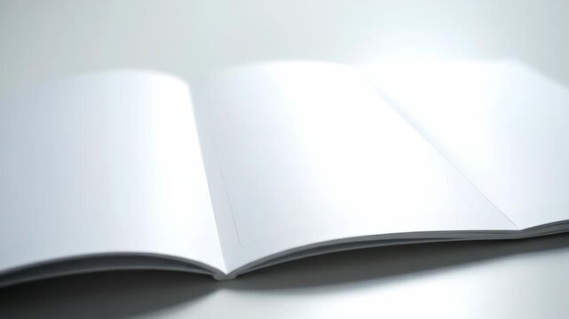 Blank Brochure Mockup, Open Book, White Paper, Template, Empty Pages