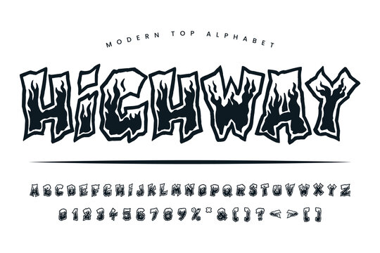 Evil Highway stylish Font and Alphabet abcd font vector design
