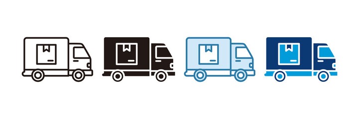 Delivery Truck Icon Set Multiple Style Collection