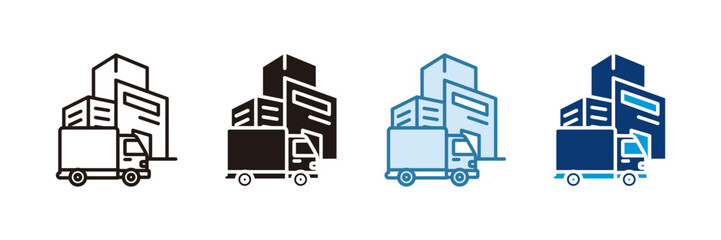 Distribution Center Icon Set Multiple Style Collection