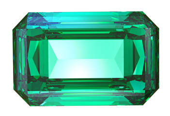 Green Emerald or render of emerald. Emerald Gemstone.  Png
