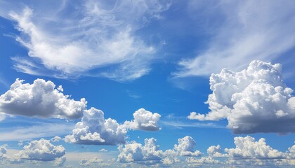 Blue Sky with White Clouds A Serene Sky View