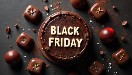 Black Friday Mega Sale Cupcake Vector Illustration - Big Discount Dessert Banner