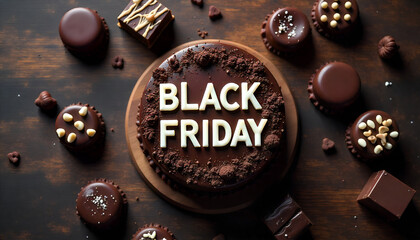 Black Friday Mega Sale Cupcake Vector Illustration - Big Discount Dessert Banner
