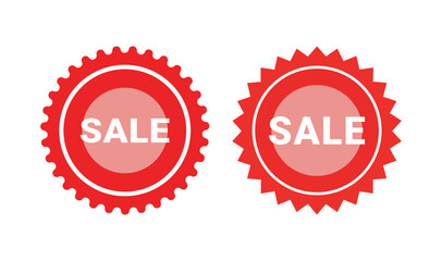 Red Sale Sticker Business Discount Badge  Free Round Sale Label