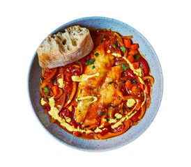 mediterranean style fish stew with sunny aioli and crusty bread