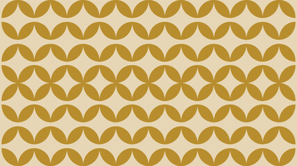 Mustard yellow overlapping circles pattern on beige background