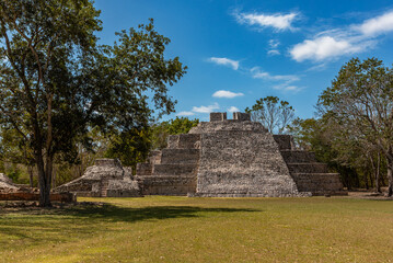 Ruins of the former Mayan city of Edzna, Campeche, Mexico