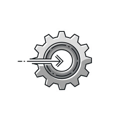 Gear with arrow pointing to the center, symbolizing process automation and efficiency.
