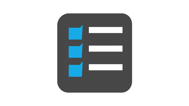 Modern To-Do List Icon for Task Management App. Flat design checklist for digital organization, planning, and productivity.