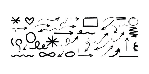 Arrow Doodle Mega Pack. Dynamic Arrows, Swirls, Loops, Directional Lines