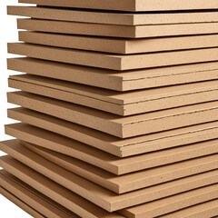 Stack of MDF boards, material, woodworking supplies, cut, prepared