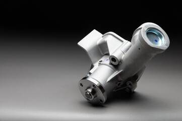 New cooling pump for internal combustion engine of a passenger car on a gray background