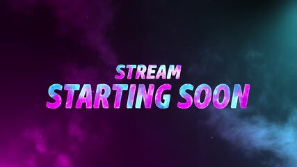 stream starting soon motion graphic with pink blue smoke effect for movie trailers and promotions	