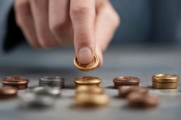 Collecting unique vintage tokens on a wooden table during a leisurely afternoon activity