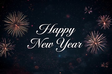 Sparkling fireworks light up the night sky for a happy new year celebration